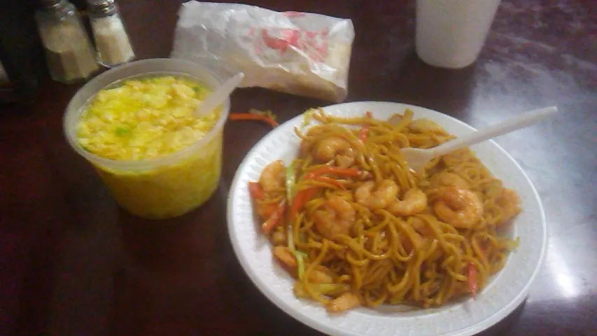 Shrimp Lo Mein Egg Drop Soup